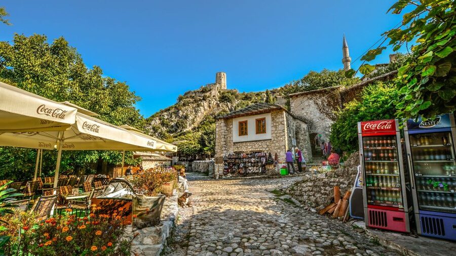 From Split and Trogir: Mostar Tour with Kravica Waterfalls - The road from Split to Počitelj