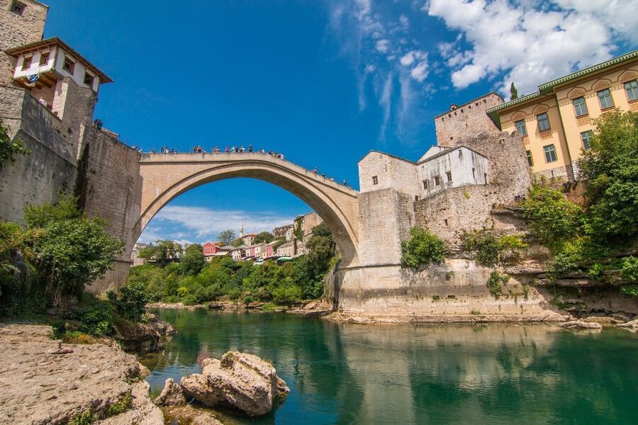 From Split: Private Guided Mostar & Kravica Waterfall Tour - Eating Bosnian food in Mostar